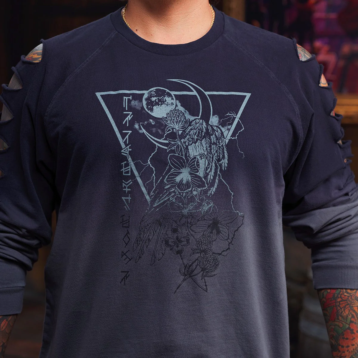 Beauty of Exandria: Creation - Yasha Nydoorin Slash Sleeve Crewneck Sweatshirt - Image 9